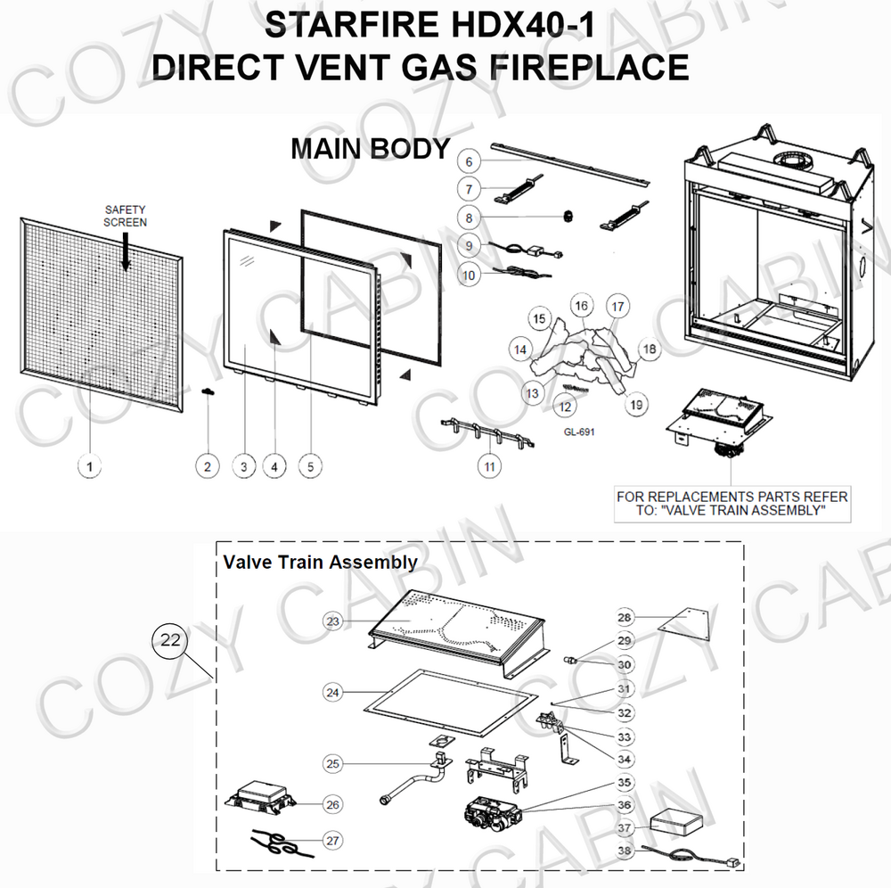 Starfire Direct Vent Gas Fireplace (HDX40) #HDX40